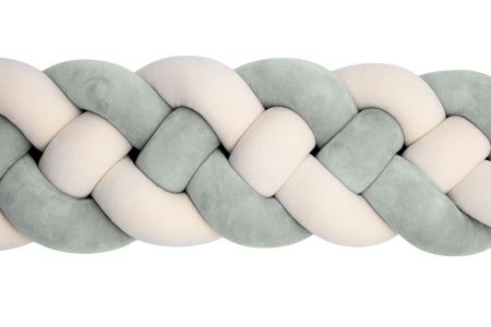 Sage Green and Almond Bed Bumper - 4 Ropes