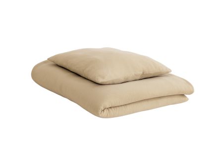 Cotton Muslin 120x170 Duvet & Pillow Set - Sandy Beige