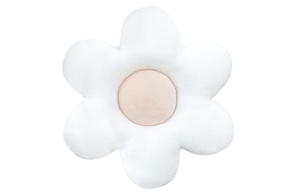 Almofada Daisy em veludo - beige