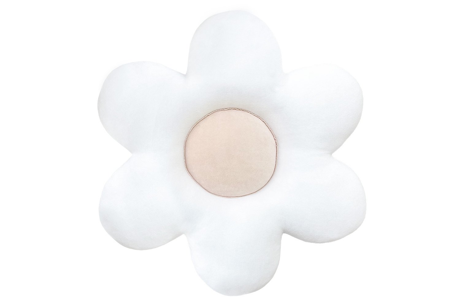 Velour Daisy Cushion - Beige