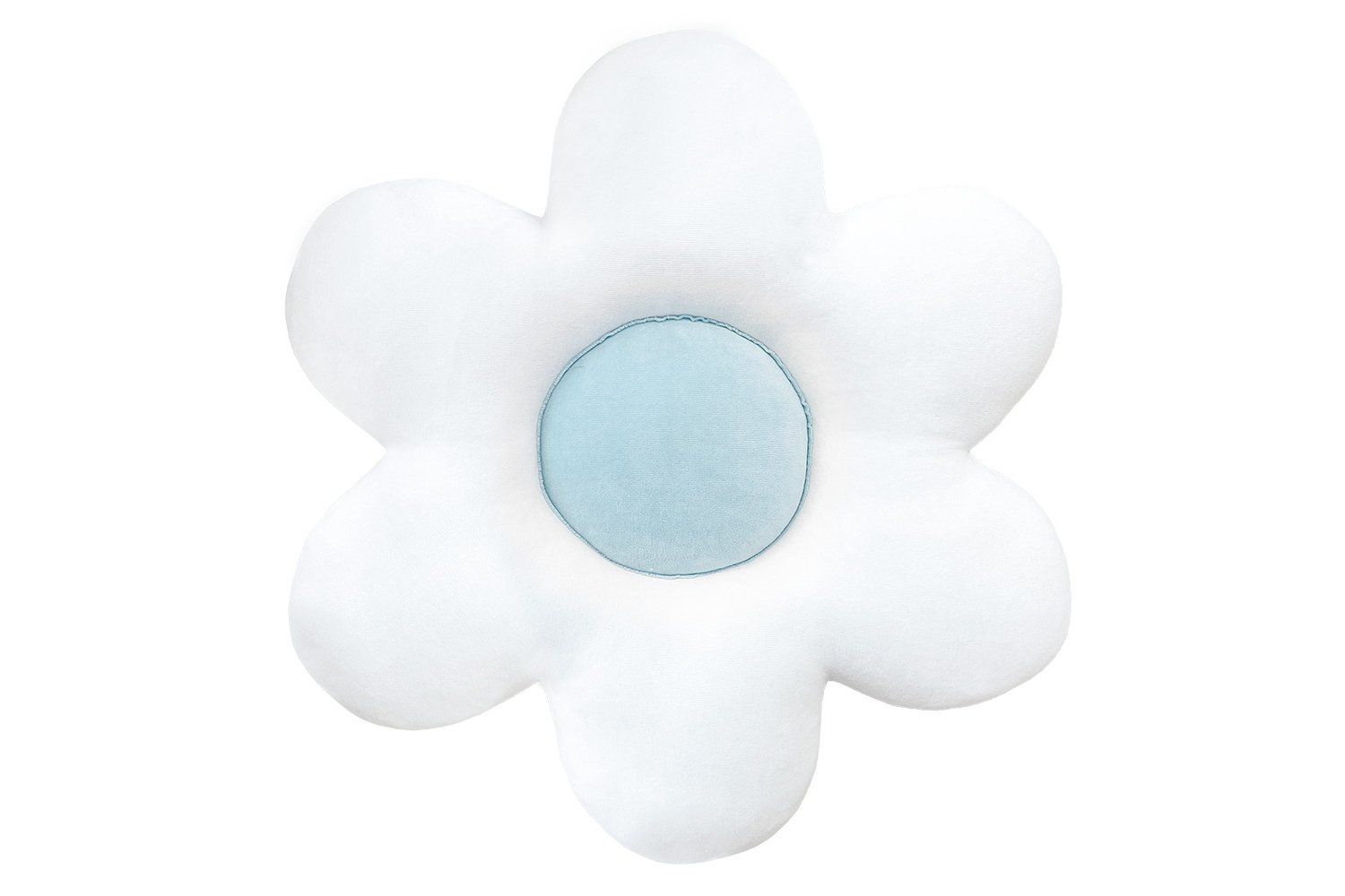 Velour Daisy Cushion - Ice Blue