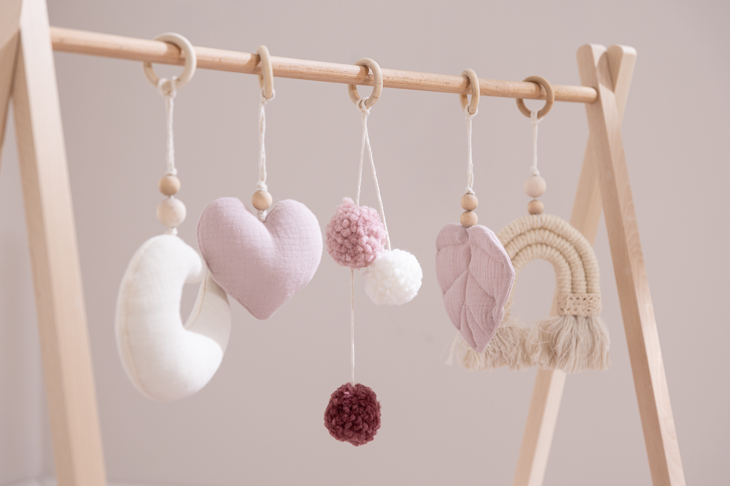 Wooden Baby Gym - Pink