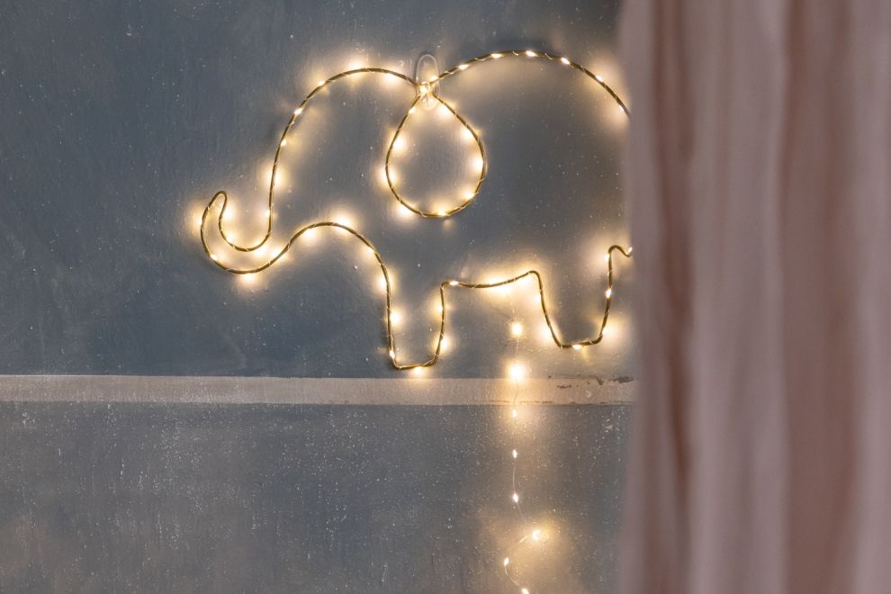 Lámpara LED de hilo metálico - Elefante