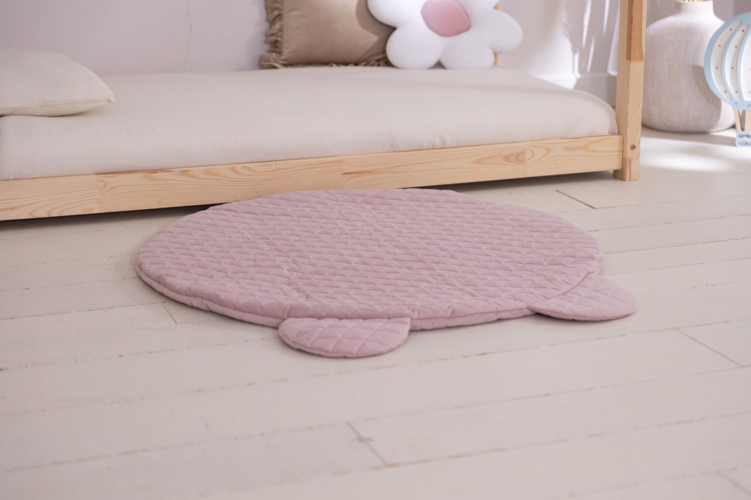 Tapis Fleur en Lin Naturel