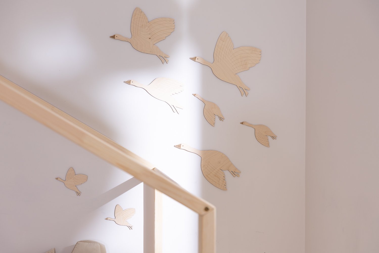 Wooden Goose Set Wall Decoration