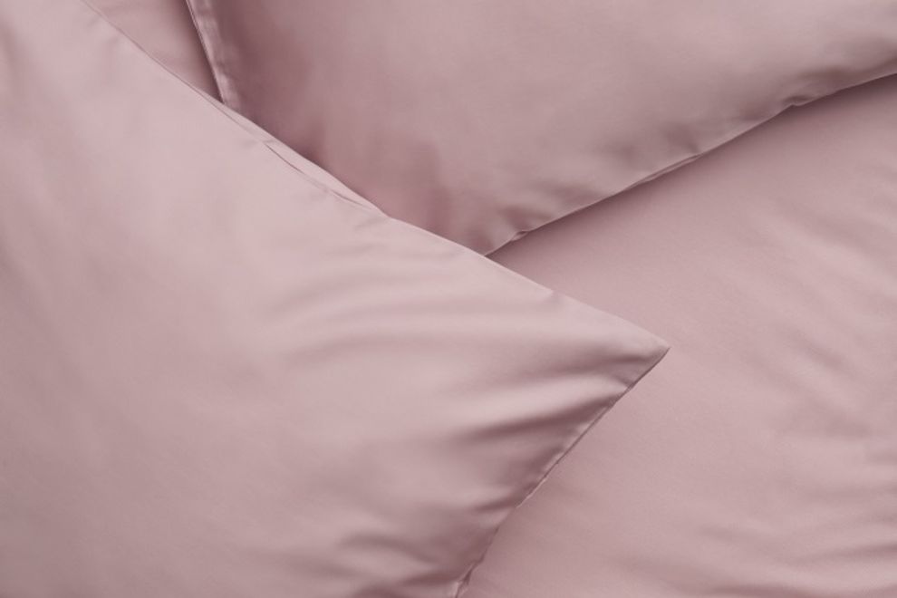 Juego de cama en algodón satinado Dusty Pink 140x200cm