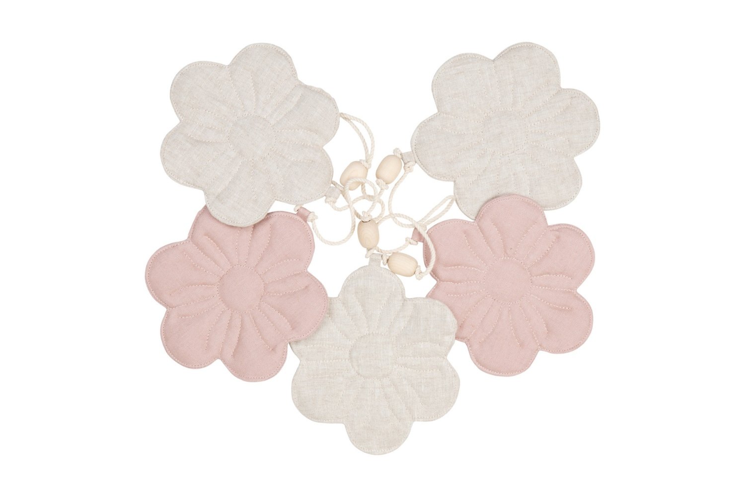 Linen Flower Garland - Sandy Rose Bouqet