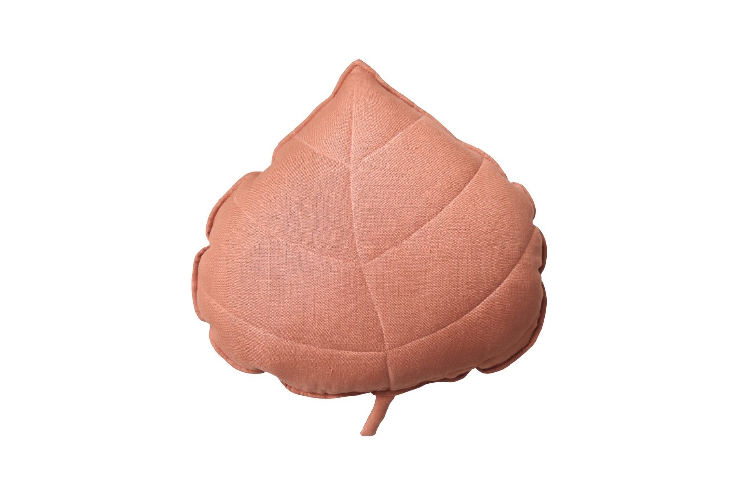 Coussin Feuille en Lin Papaye