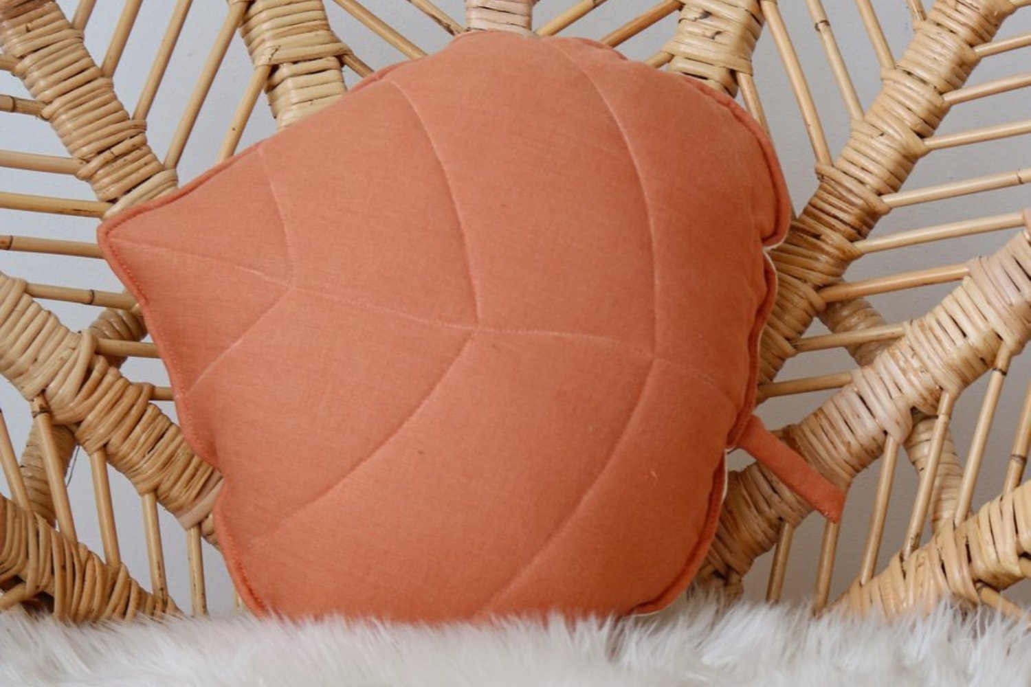 Caramel Leaf Linen Cushion