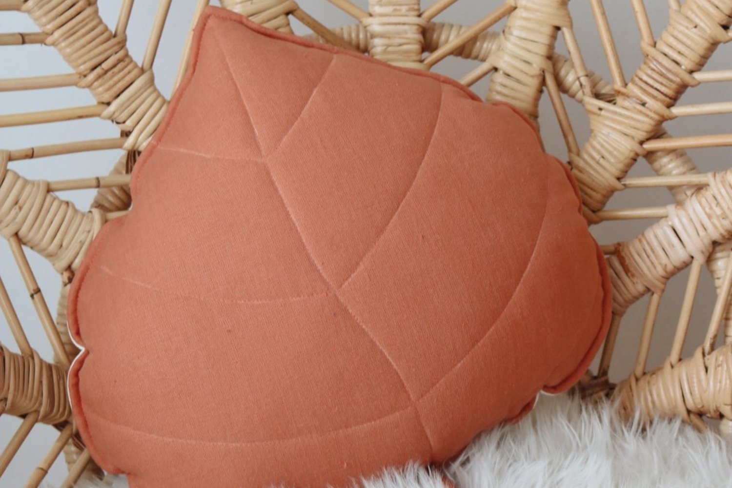 Caramel Leaf Linen Cushion