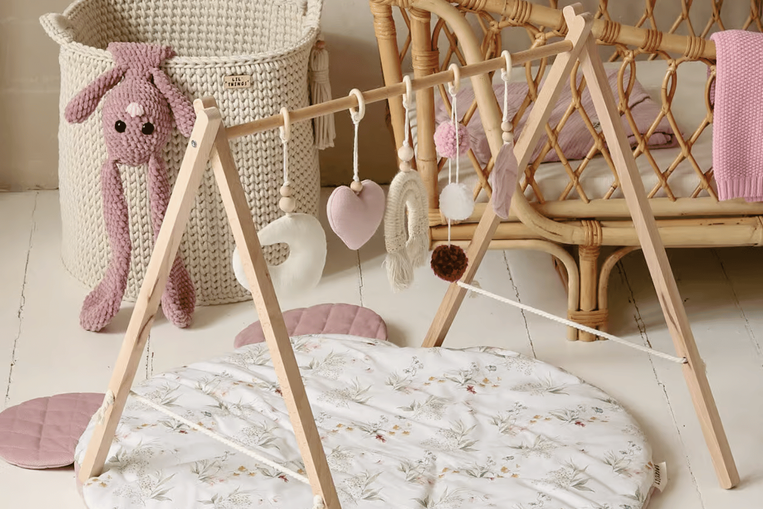 Wooden Baby Gym - Pink