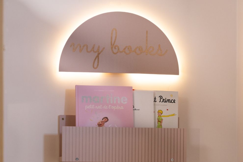 Set of 3 Book Shelves 'My Books' - Pink