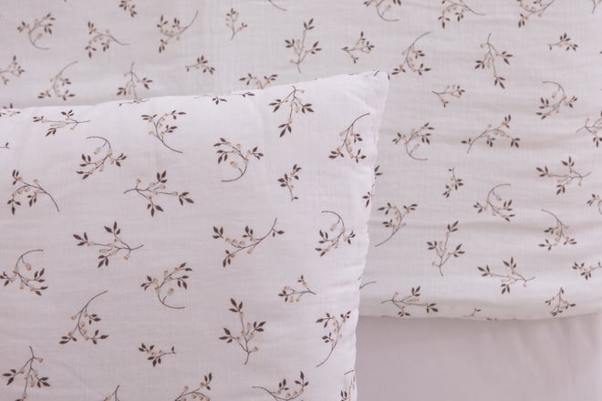 Conjunto de edredão e almofada 120x170 Chiffon de algodão - Cotton Flowers