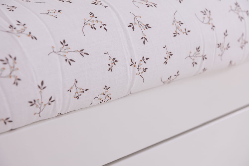 Cotton Muslin 120x170 Duvet & Pillow Set - Cotton Flowers