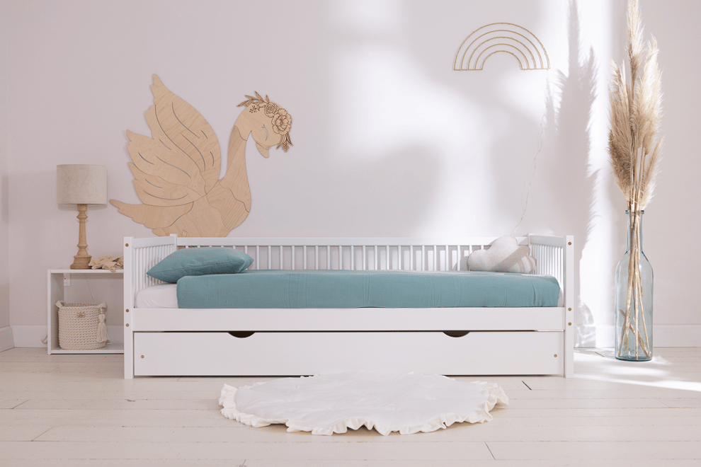 Ensemble Couette et Oreiller 120x170 Mousseline de Coton - Eucalyptus