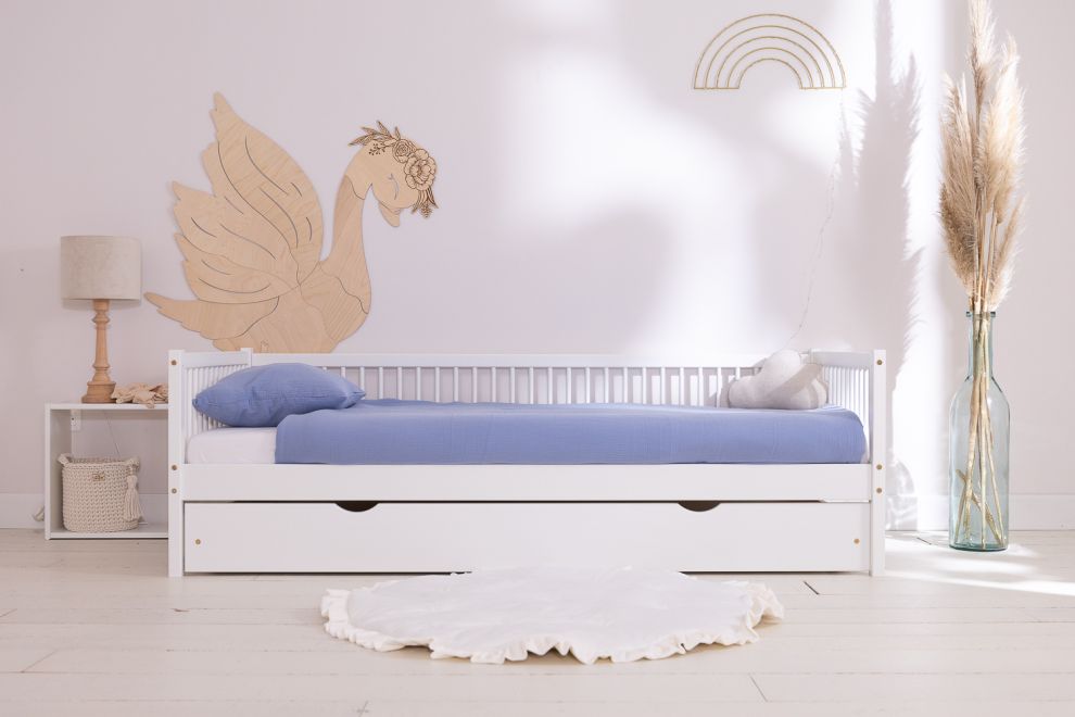 Cotton Muslin 120x170 Duvet & Pillow Set - Blue