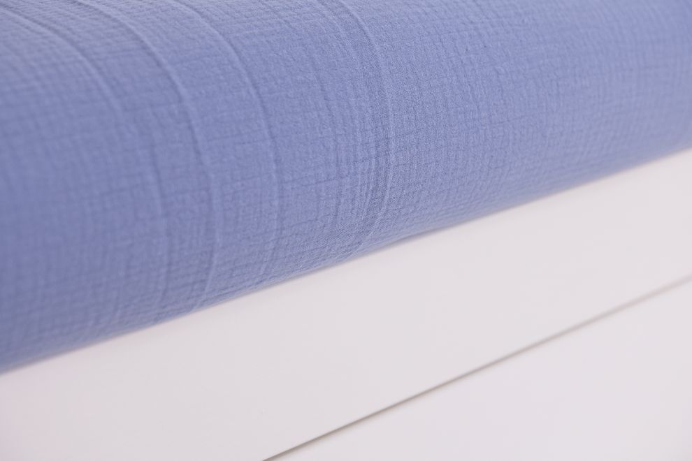 Cotton Muslin 120x170 Duvet & Pillow Set - Blue
