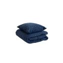 Cotton Muslin 120x170 Duvet & Pillow Set - Marine Blue & Gold Stars