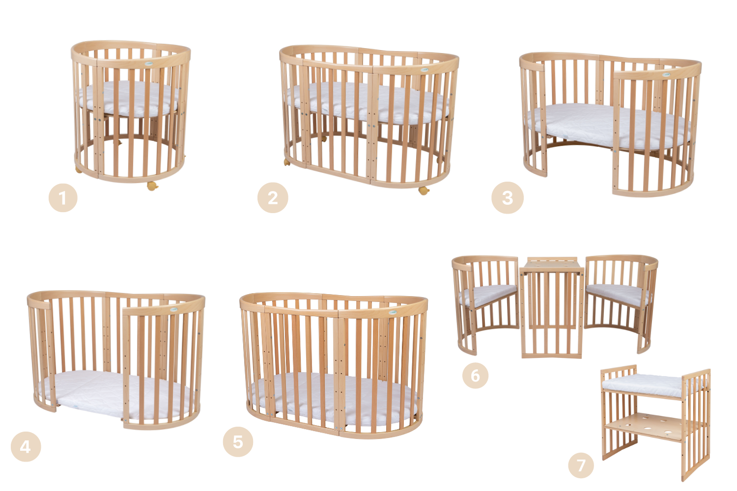 7 in 1 Evolving Cradle - Natural 7 in 1 Evolving Cradle - Natural