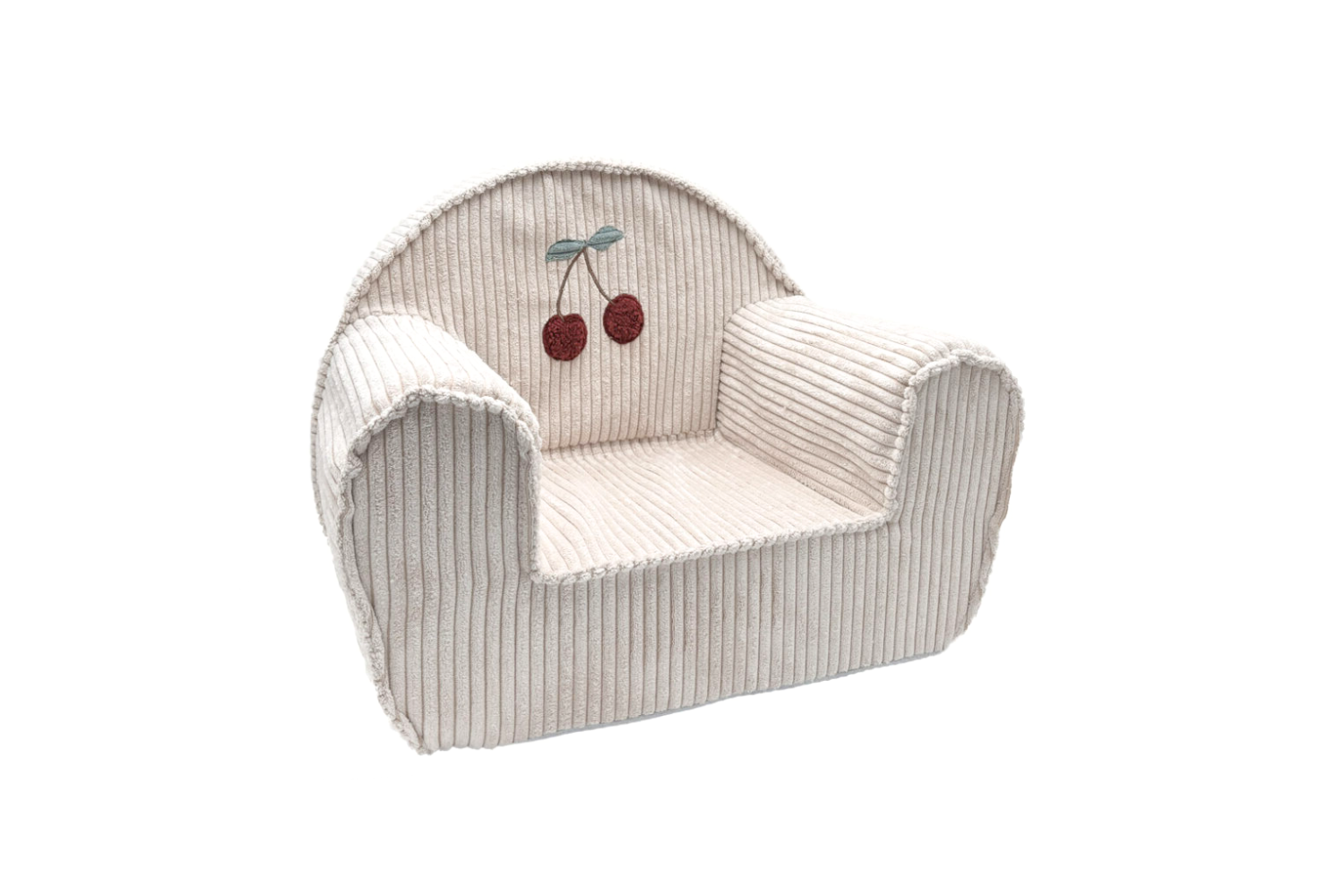 Fauteuil en velours côtelé - Off White Cherry