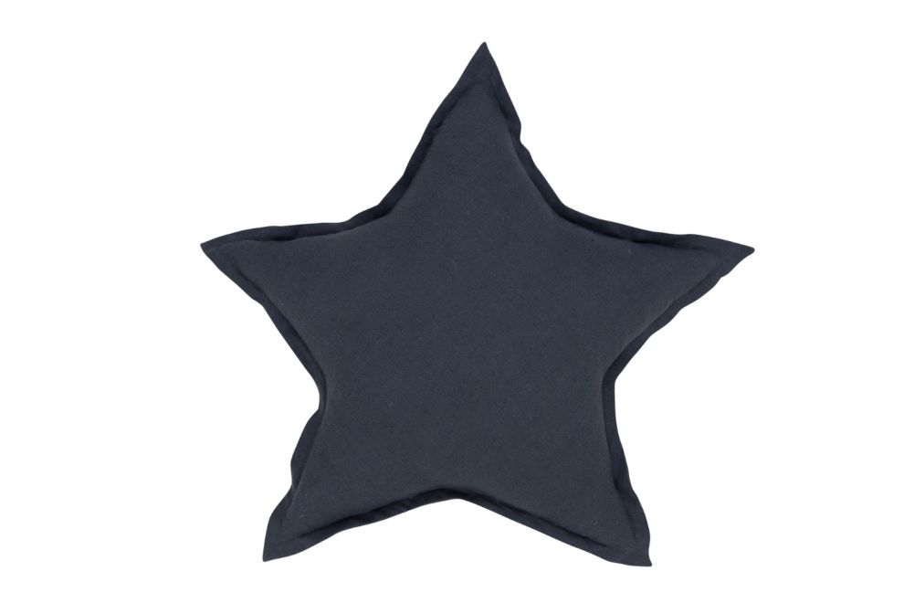 Graphite Star Linen Cushion