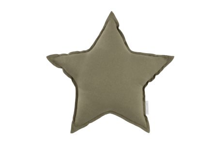 Graphite Star Linen Cushion