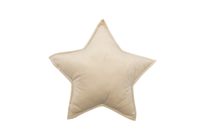 Coussin Étoile en Velours Beige