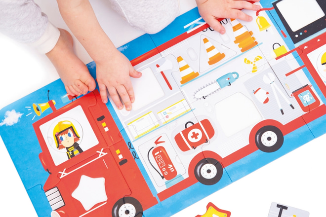 Puzzle Make-a-Match Hasičské Auto 2+
