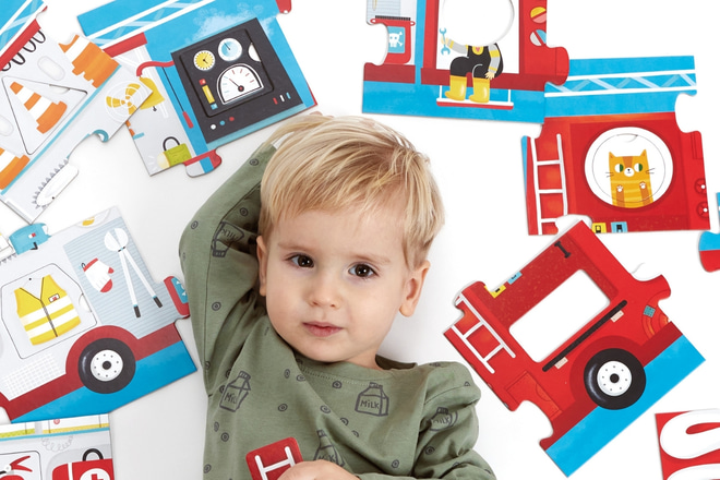 Puzzle Make-a-Match Hasičské Auto 2+