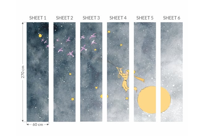 Carta da parati Costellazioni 2,7 m x 3,6 m