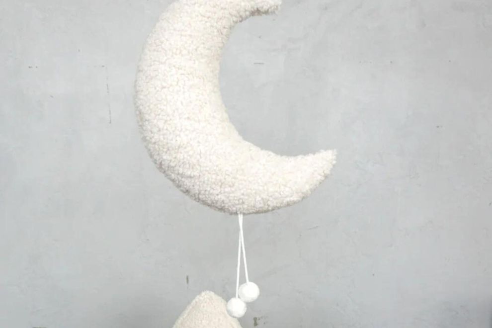 Coussin Lune Boucle Vanille