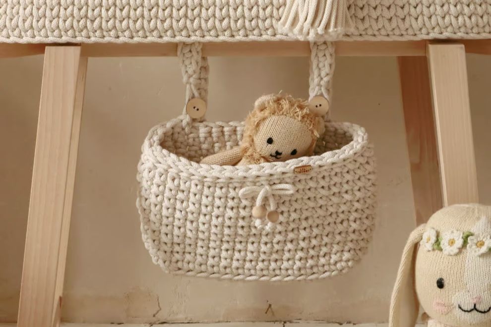 Crochet Bed Organiser - Natural
