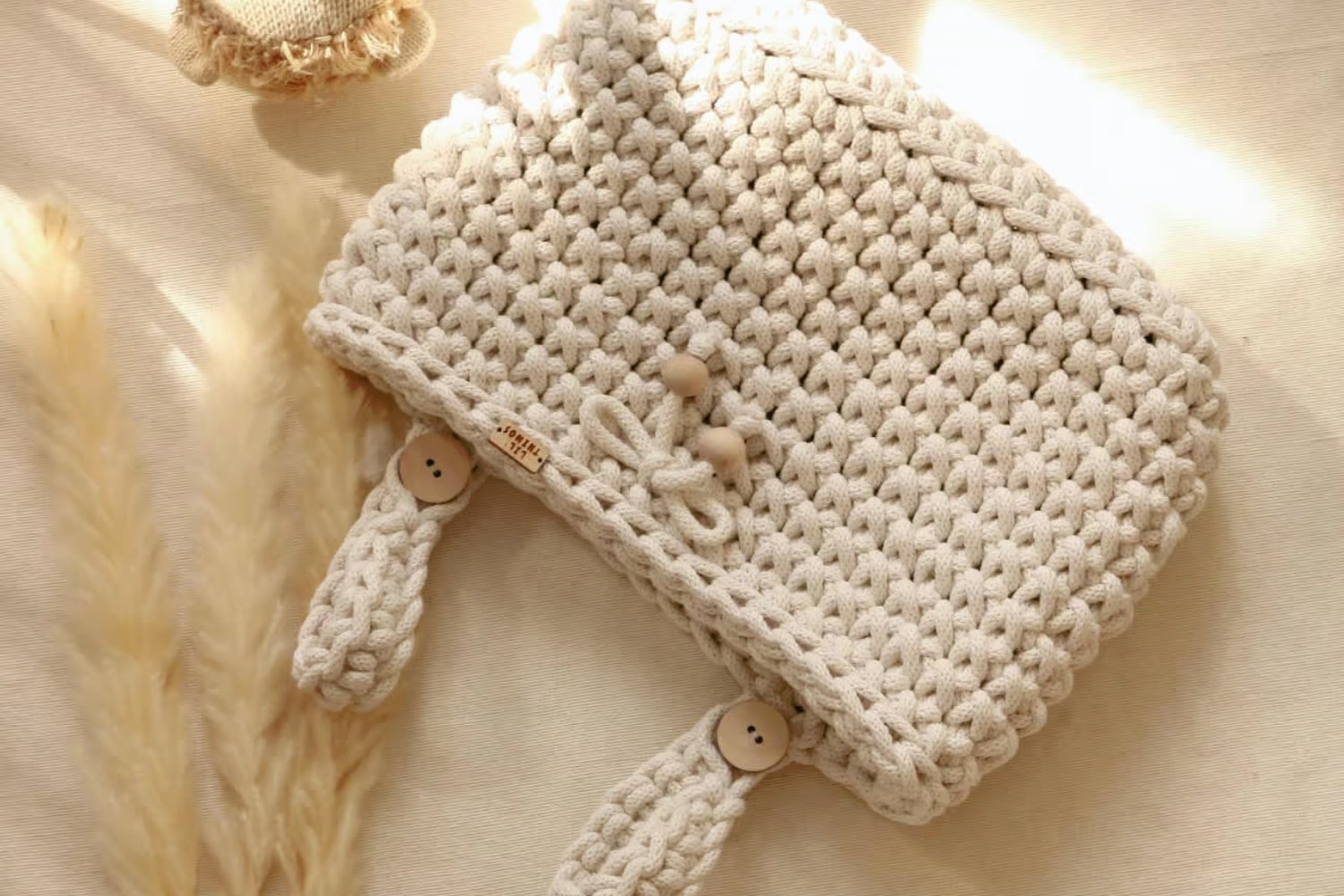 Crochet Bed Organiser - Natural