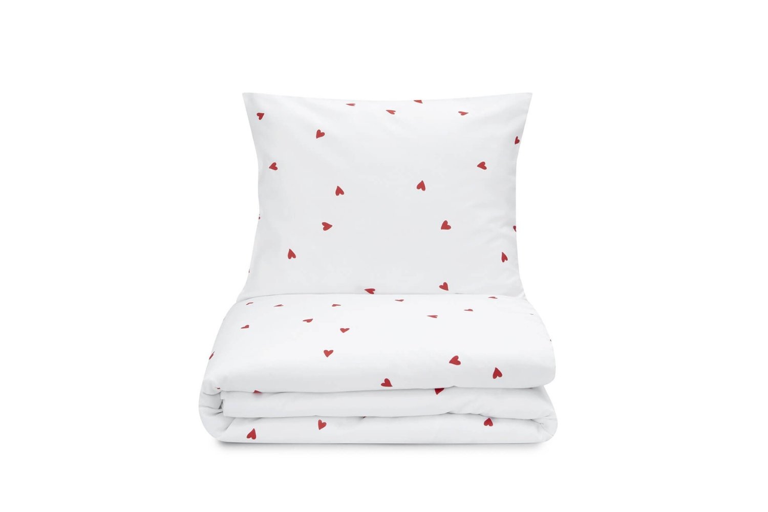 Saldi Estivi - Set letto Cuori d'amore in raso di cotone 140x200cm