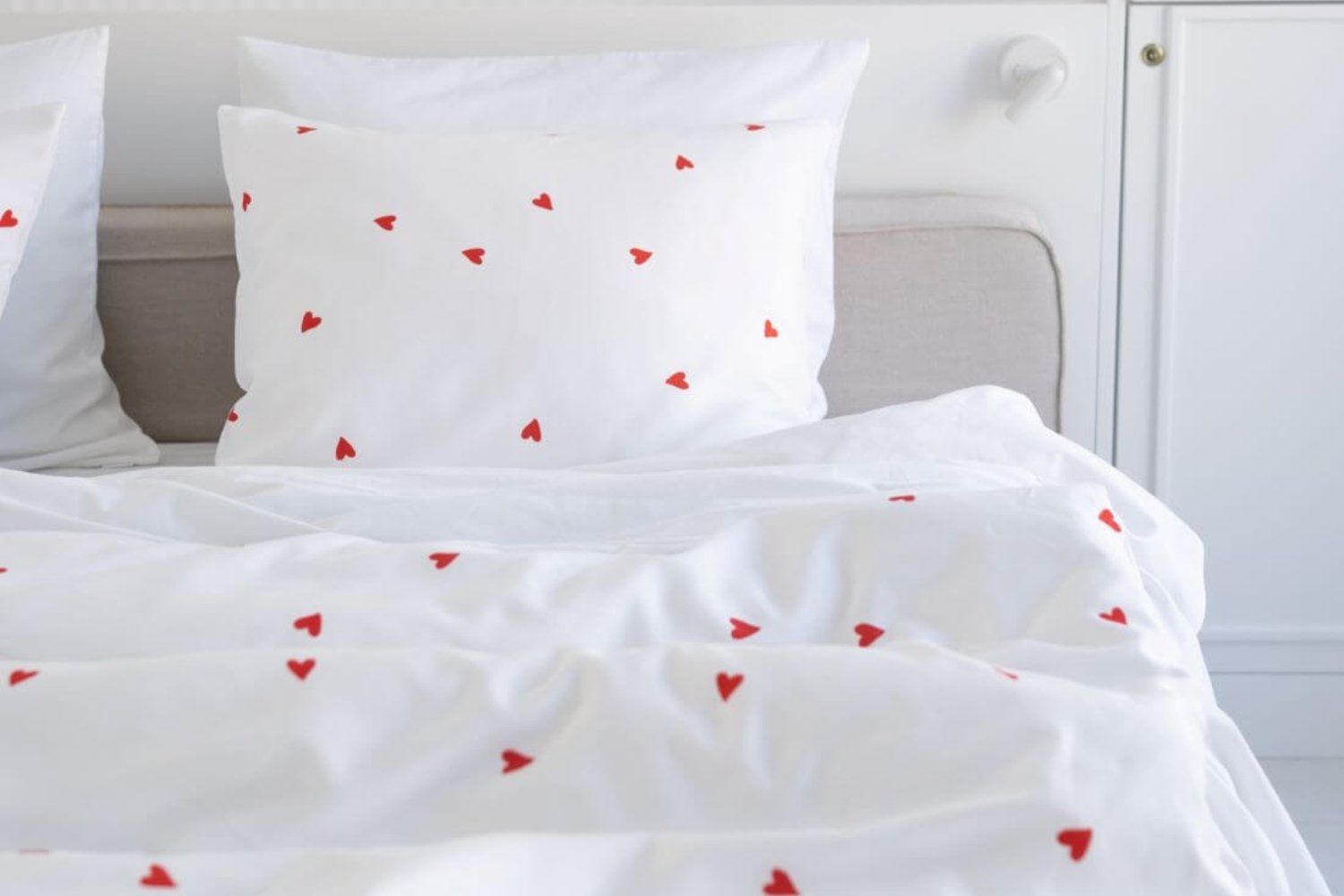 Cotton Satin Love Hearts Duvet Set 140x200