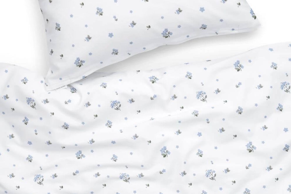 Juego de cama en algodón satinado Cisnes 140x200cm