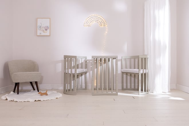 7 in 1 Babywiege Mitwachsend - Salbeigrün