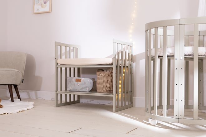 7 in 1 Babywiege Mitwachsend - Salbeigrün