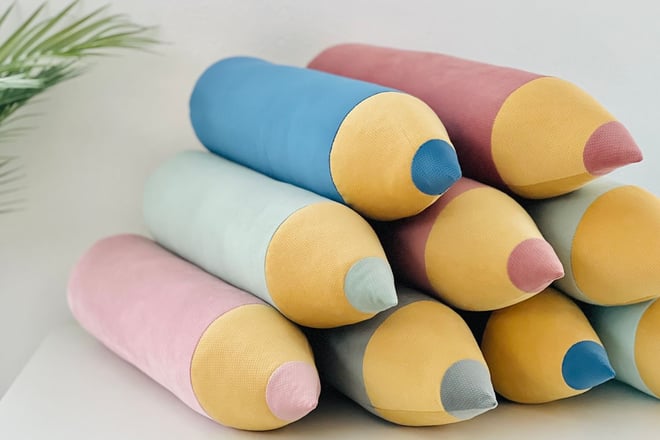 Coussin Crayon Vieux Rose