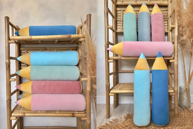 Coussin Crayon Vieux Rose