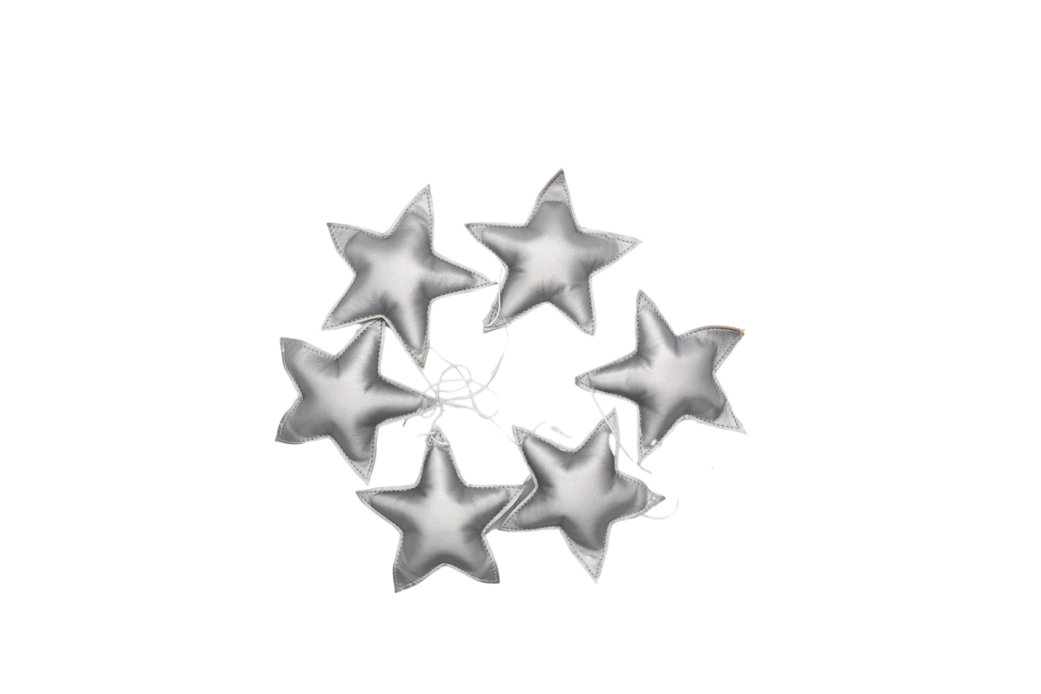 White Eco Leather Stars Garland