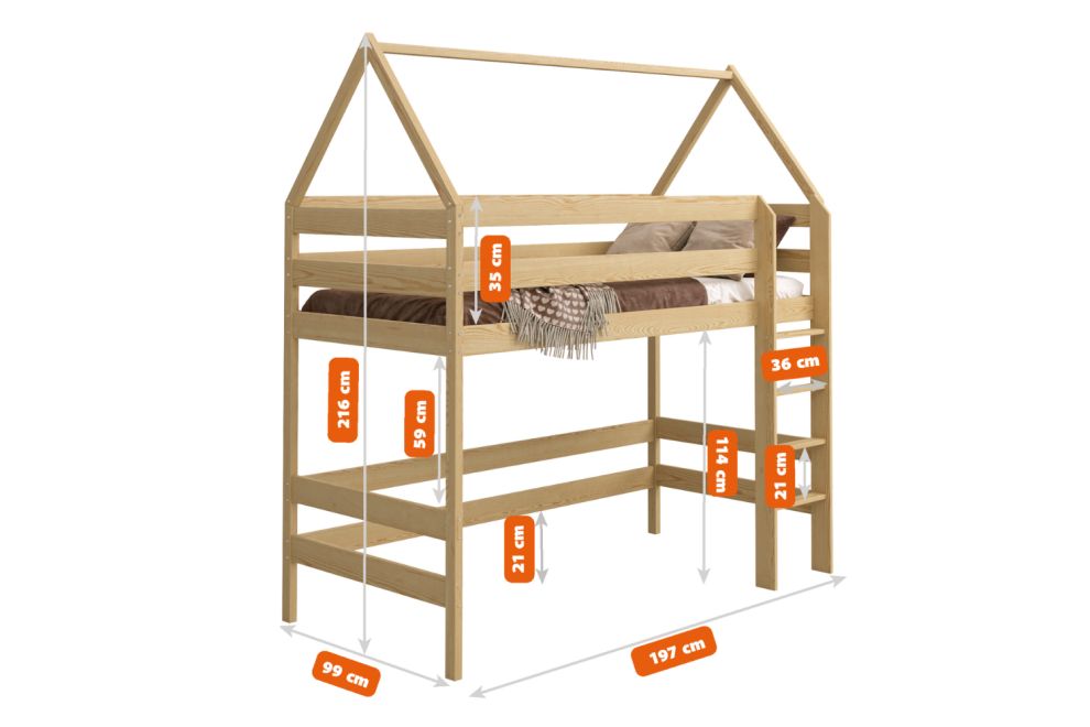 Lit Mezzanine WL 90x190cm