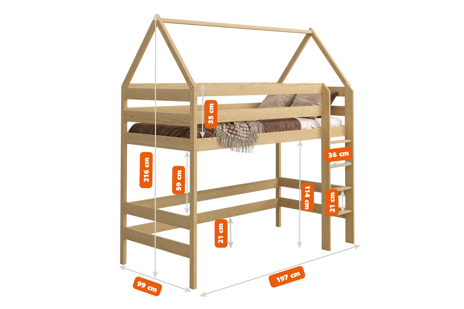 Hochbett WL 90x190cm