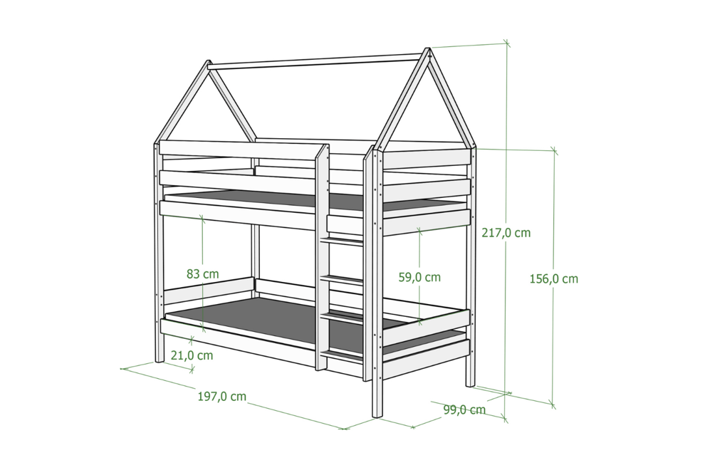 Bunk Bed WL White 90x190cm