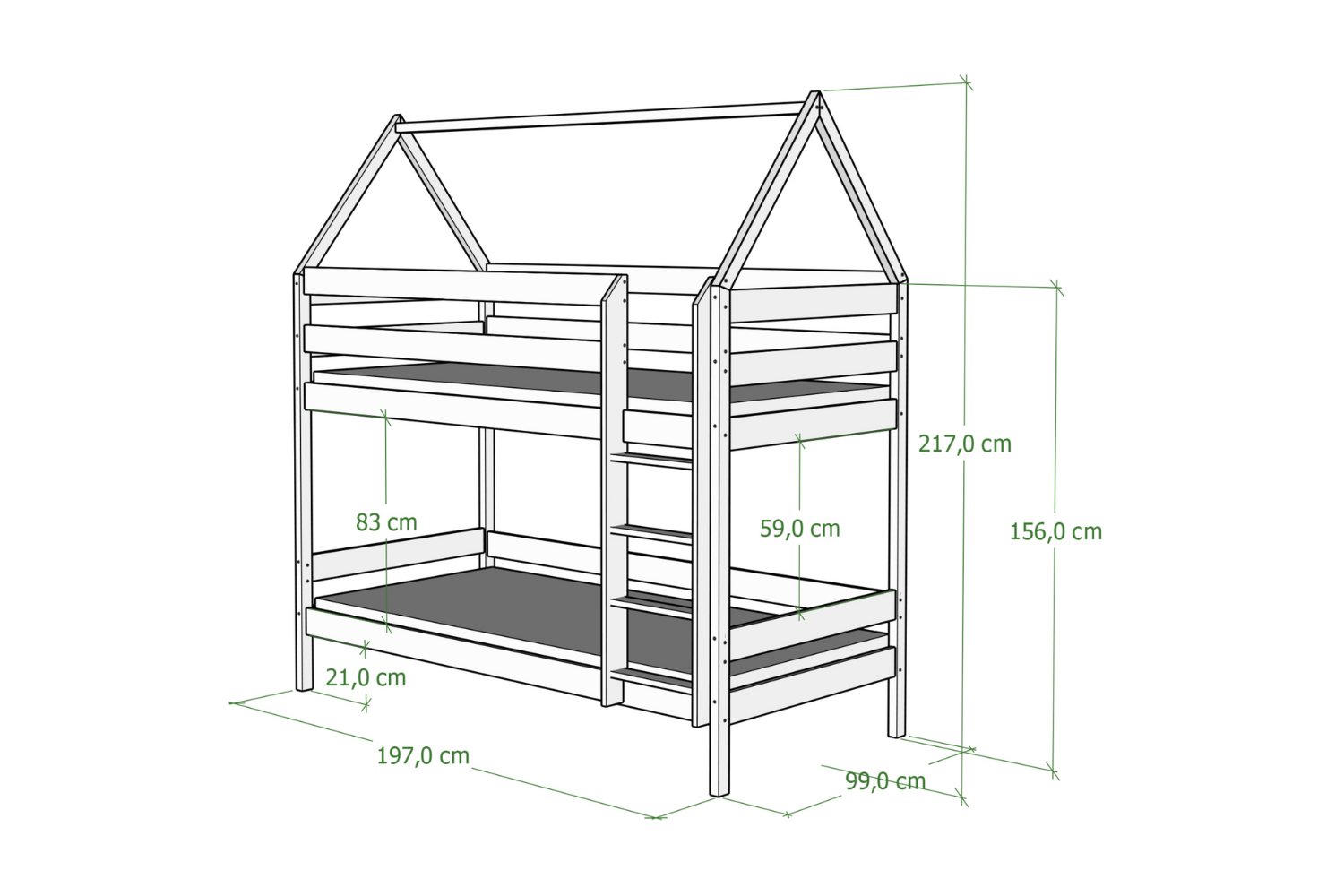 Cama Beliche WL - Branco 90x190cm