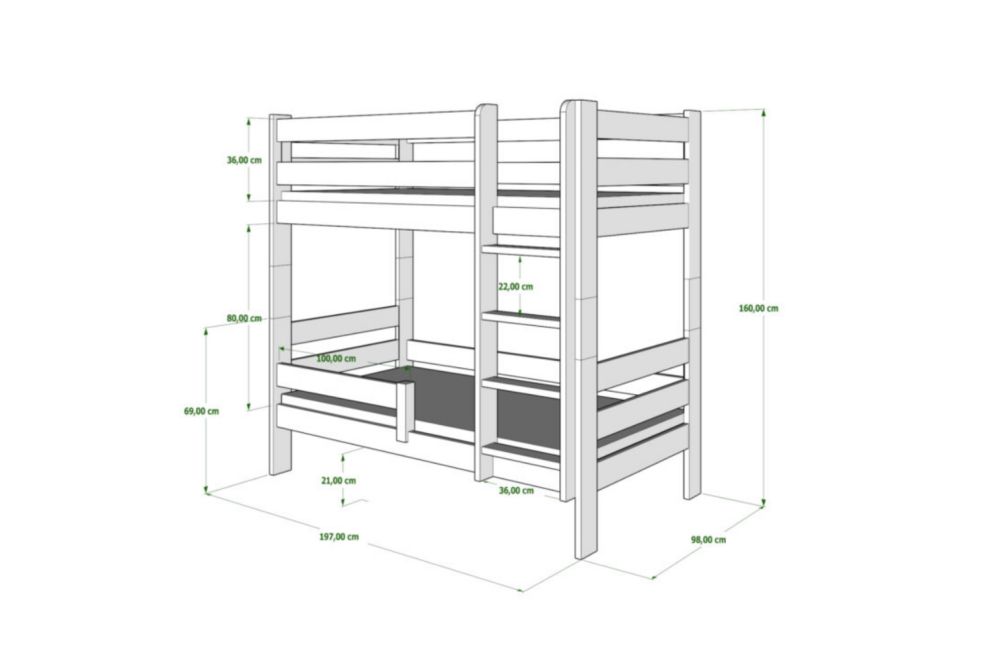 Bunk Bed WB 90x190cm