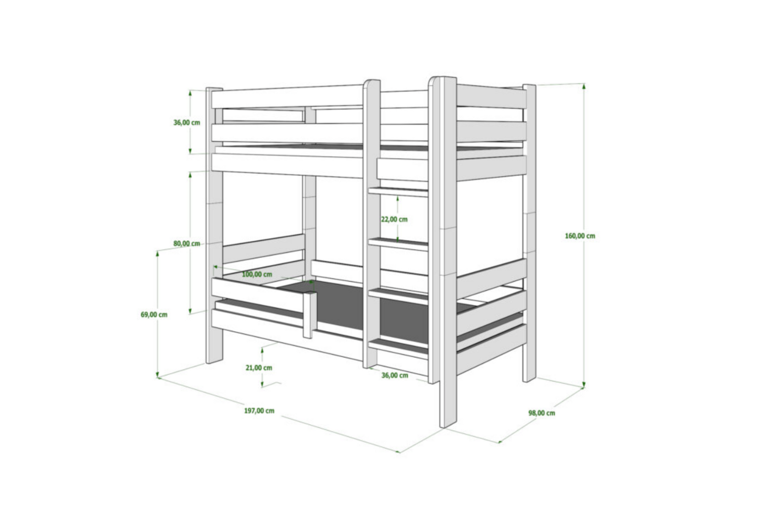 Etagenbett WB 90x190cm