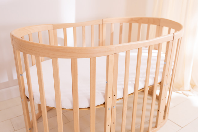 Großes Spannbettlaken für 7 in 1 Babywiege Mitwachsend - Taupe