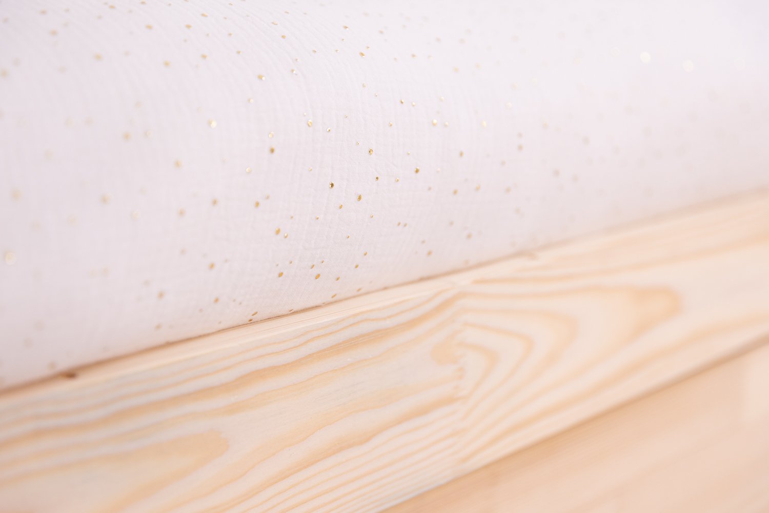 Cotton Muslin 120x170 Duvet & Pillow Set - White & Gold Dots