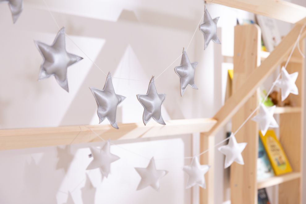 Eco Leather Star Garland - White